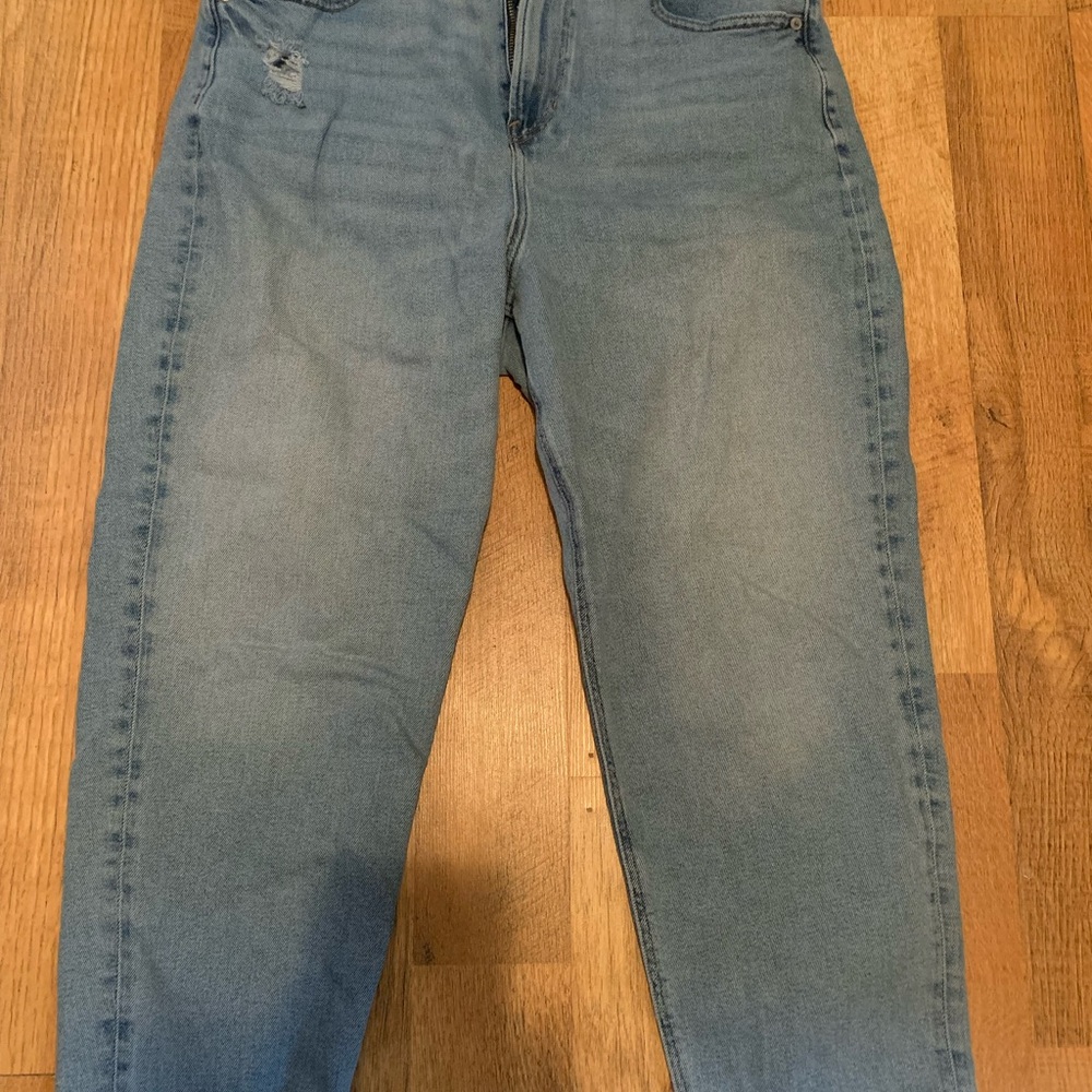 American Eagle Outfitters Light Blue Denim Jeans- Curvy Mom Jeans 16 Short
